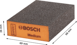 Шлайфблок Bosch със среден размер, оранжева правоъгълна форма.