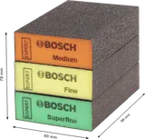 Комплект шлифовъчни блокове Bosch, средно фин, супер фин.