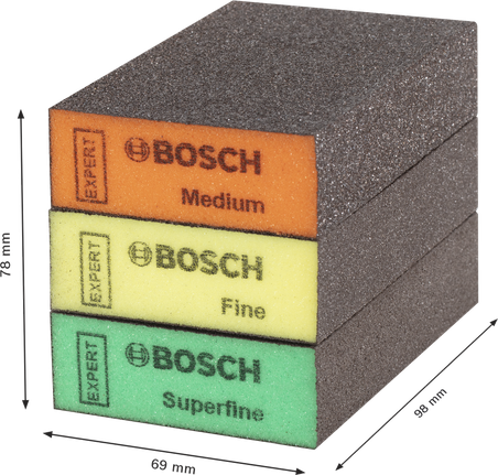 Комплект шлифовъчни блокове Bosch, средно фин, супер фин.