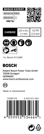 Bosch EXPERT S 1155 HHM карбид реципрочно острие 225 мм.