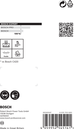 Гъвкава шлифовъчна подложка Bosch EXPERT S473 без разтворители.