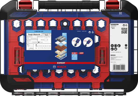 Комплект боркорони Bosch EXPERT Multi Material 22/25/35/40/51/68 мм, 9 части.