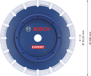 Диамантен диск за рязане на тръби Bosch EXPERT, диаметър 230 мм.