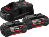Комплект батерии Bosch 36V 6.0Ah със зарядно устройство.