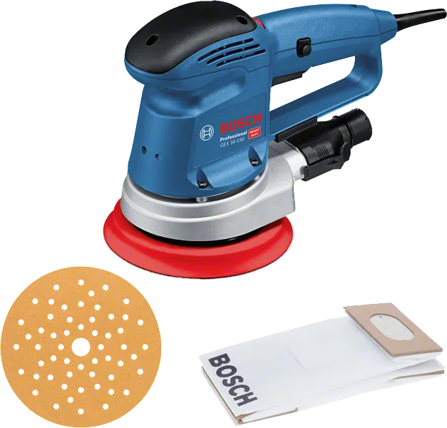 Ексцентрикова шлайфмашина Bosch GEX 34-150 с торбичка за прах.