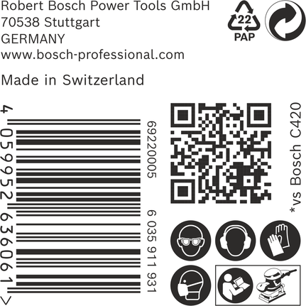 Шкурка Bosch EXPERT C470 115 x 107 мм G 80 50 броя.