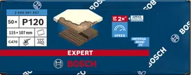 Шкурка Bosch EXPERT C470 P120 115 × 107 мм, 50 броя.