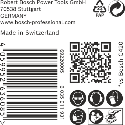 Опаковка на шкурка Bosch EXPERT C470.