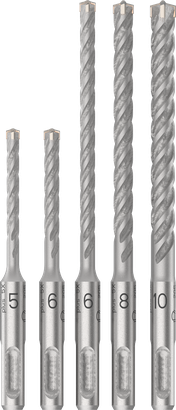 Комплект свредла за перфоратор Bosch PRO SDS plus-5X, 5 части с различни размери.