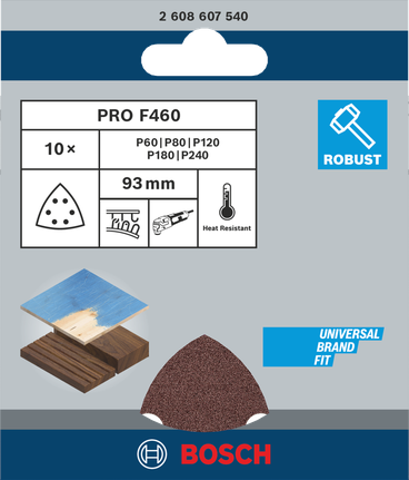 Шлайфкарски листове Bosch PRO F460 93 мм 10 бр.