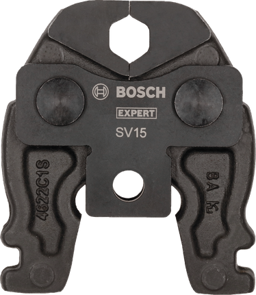Компактна пресова челюст Bosch EXPERT SV15 за V/SV тръби 15 мм.