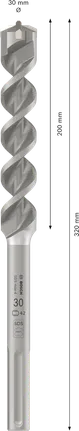 Свредло за перфоратор Bosch PRO SDS max-4 30 x 320 мм.