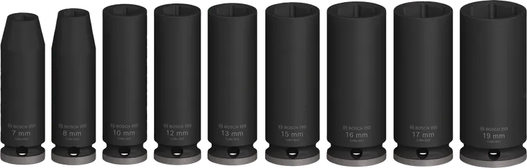 Комплект ударни вложки Bosch PRO Impact, дълбочина 3/8 инча, 9 части.