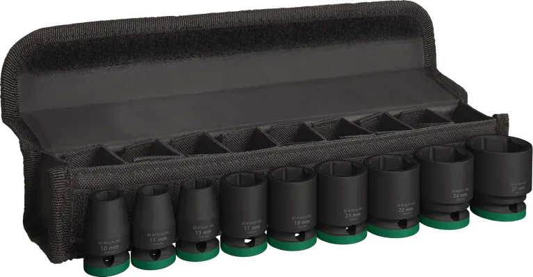 Комплект ударни вложки Bosch PRO Impact 1/2 инча, 9 части в куфар.