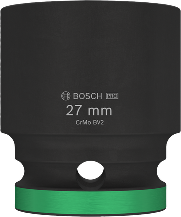 Ударна вложка Bosch PRO 1/2 инча 27 мм със зелен пръстен.