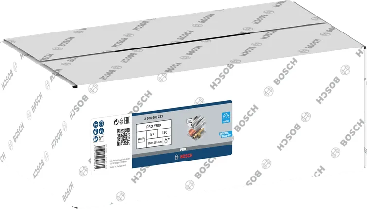 Шлифовъчна лента Bosch PRO Y580 G180 100x285 мм, 5 броя.