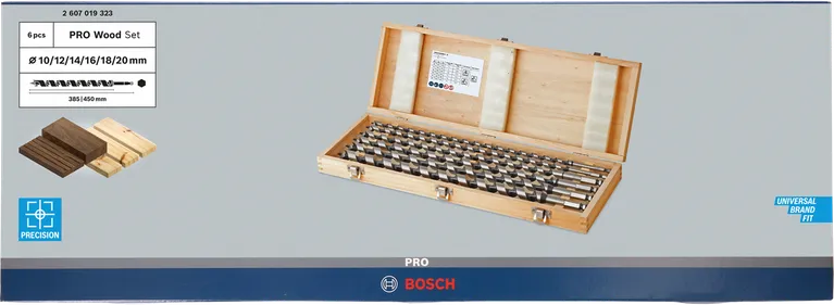 Комплект свредла за дърво Bosch PRO, 6 части.