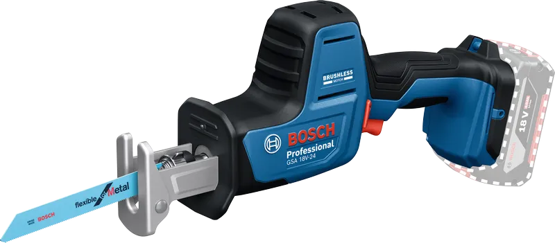Реципрочен трион Bosch GSA 18V-24 за рязане на метал.