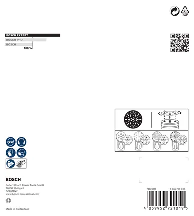 Комплект шлифовъчни дискове Bosch EXPERT O780 150 мм 9 части.