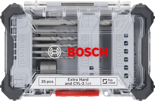 Комплект от 35 екстра твърда отвертка Bosch и свредла CYL-3.