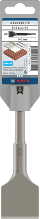 Длето-лопатка Bosch SDS plus-4C 40×140 мм.