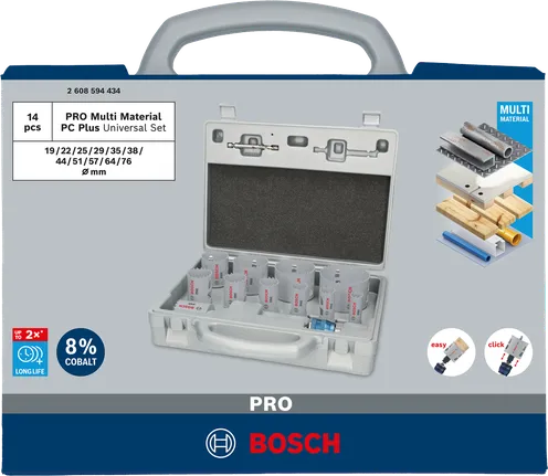 Комплект боркорони Bosch PRO Multi Material, 14 части.