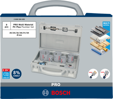 Комплект боркорони Bosch PRO Multi Material, 9 части.