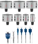 Комплект боркорони Bosch PRO Multi Material PC Plus, 13 части.