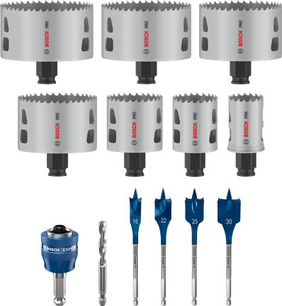 Комплект боркорони Bosch PRO Multi Material PC Plus, 13 части.