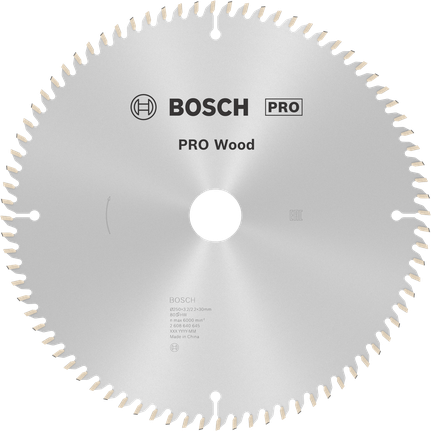Диск за циркуляр Bosch PRO Wood, 250 мм 80 зъба.