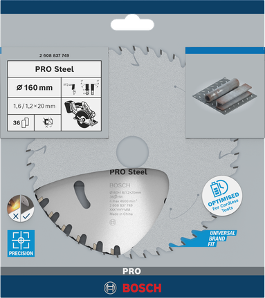 Акумулаторен циркуляр Bosch PRO Steel 160 мм за рязане на метал.