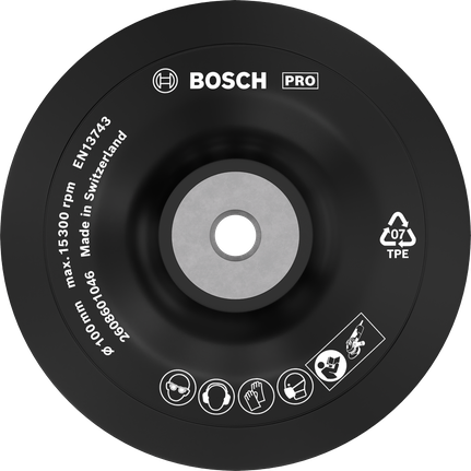 Опорен диск Bosch PRO Soft 100 мм за шлайфмашини.