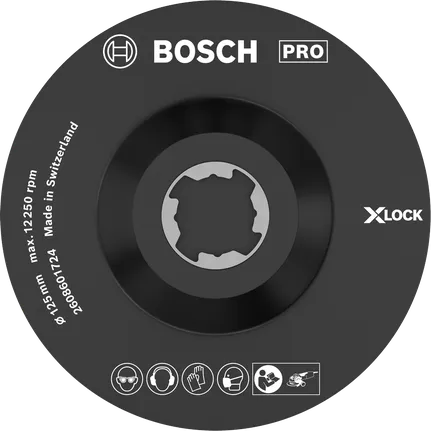 Опорен диск Bosch PRO 125 мм SCM за шлайфмашини X-LOCK.