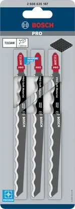 Ножове за прободен трион Bosch PRO T313AW 152 мм, комплект от 3 броя.