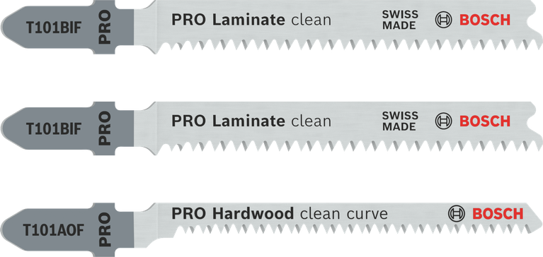 Комплект ножове за прободен трион Bosch PRO Laminate с Т-образна дръжка, 3 бр.