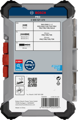 Комплект битове за отвертка Bosch PRO Impact, 20 части.