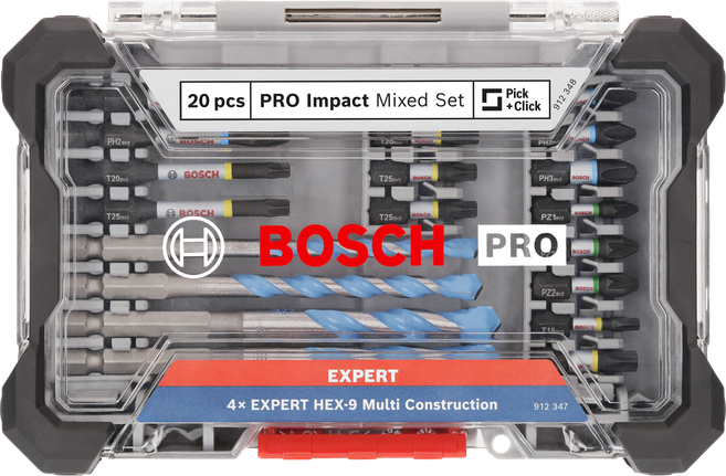 Комплект Bosch PRO Impact, смесен, 20 части.