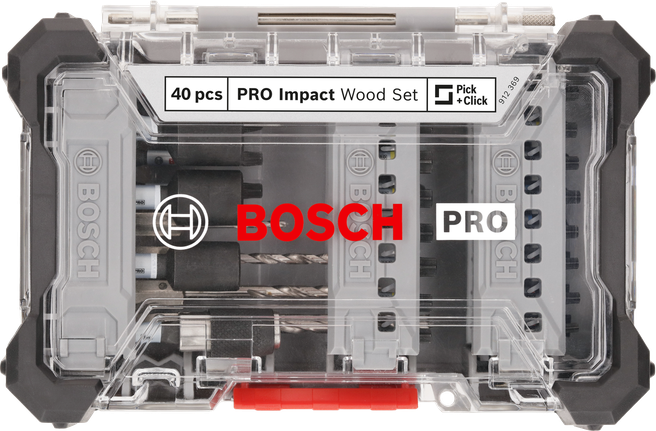 Комплект ударни дърва Bosch PRO Impact, 40 части.
