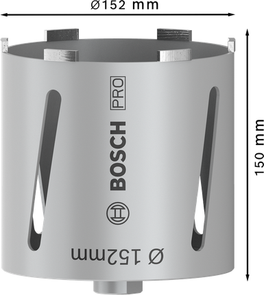 Боркоронов фрезер Bosch PRO за сухо рязане 152x150 мм G 1/2-инч.