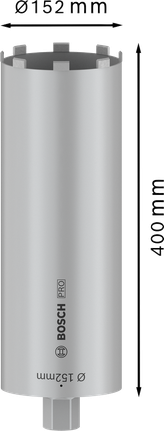 Боркорона за сухо рязане Bosch PRO 152x400 мм за бетон.
