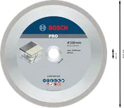 Диамантен диск Bosch PRO Ceramic 230 мм за рязане на плочки.