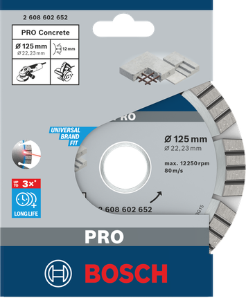 Диамантен диск за бетон Bosch PRO 125×22,23 мм.
