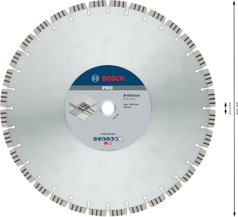 Диамантен диск за рязане Bosch PRO Concrete 450 мм.