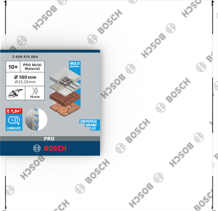 Диамантен режещ диск Bosch PRO Multi Material 180×22,23 мм.