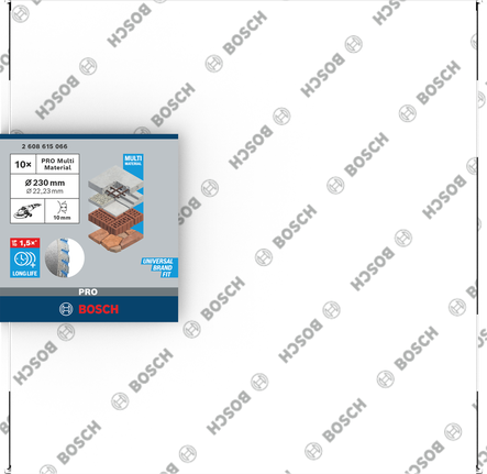 Диамантен режещ диск Bosch PRO Multi Material 230×22,23 мм 10 броя.