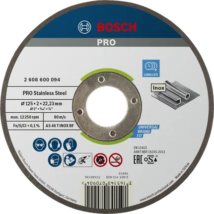 Режещ диск Bosch PRO от неръждаема стомана 125 мм за Inox.