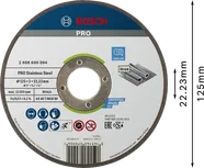 Режещ диск от неръждаема стомана Bosch PRO 125 x 2 x 22,23 мм.