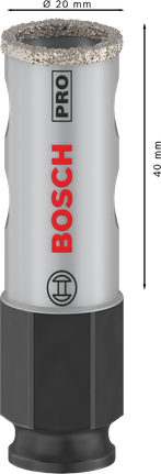 Боркорона Bosch PRO Tile PC Plus 19 мм за пробиване на плочки.
