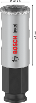 Боркорона Bosch PRO Tile PC Plus 22 мм за рязане на плочки.