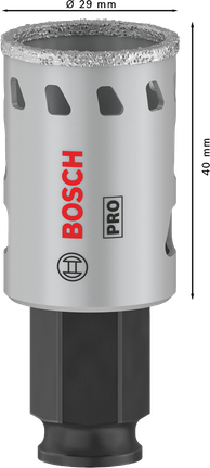 Боркорона Bosch PRO Tile PC Plus 29 мм за пробиване на плочки.